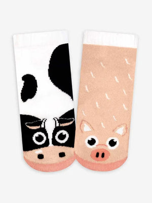 Cow & Pig - Pals Mismatched Crazy Socks