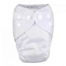 Alva Newborn Snap Pocket Diaper - White - Happy BeeHinds