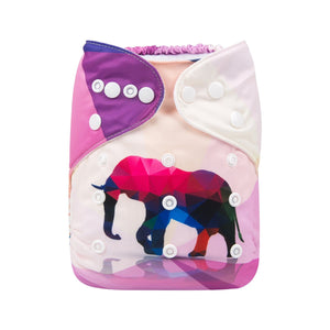 Alva Pocket Diaper - Geo Elephant - Happy BeeHinds