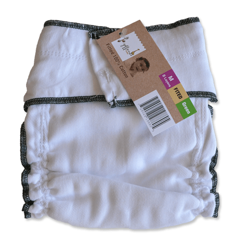 Geffen Cotton Fitted Diapers – Medium (Green Edge)